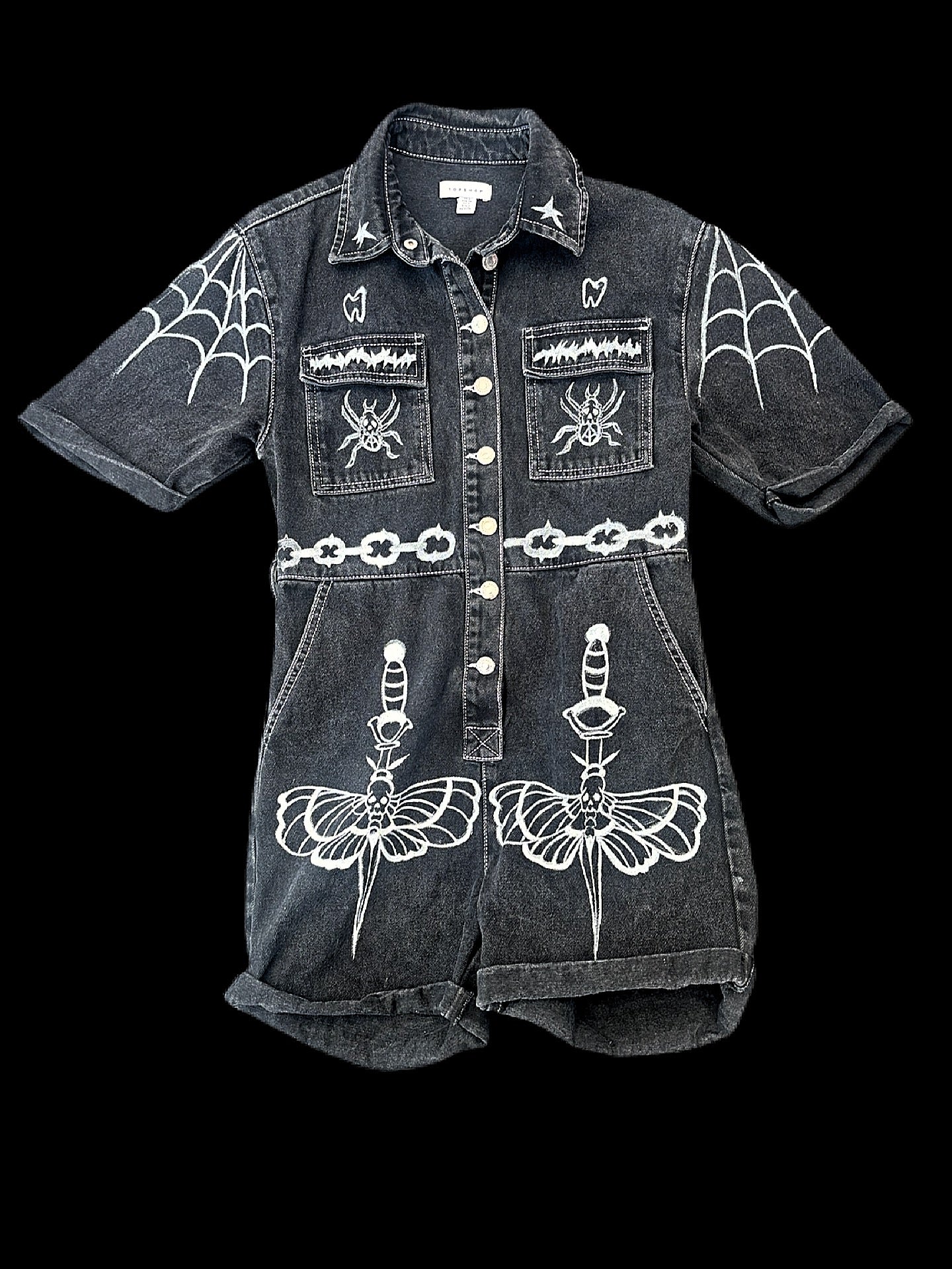 hand painted denim jumpsuit