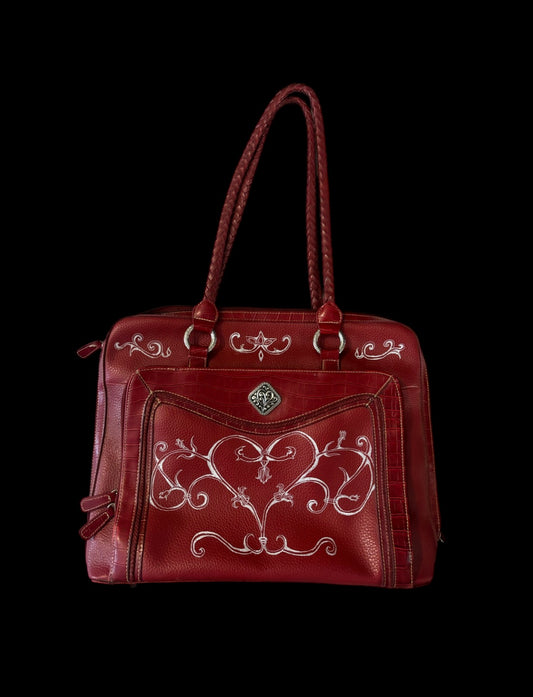 1/1 hand painted purse on vintage leather